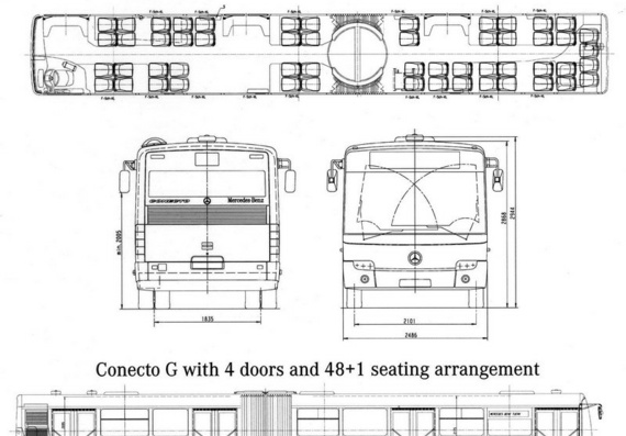 Mercedes-Benz Conecto G-bus (Мерcедес-Бенз Конеcто Г-бус) - чертежи (рисунки) автомобиля